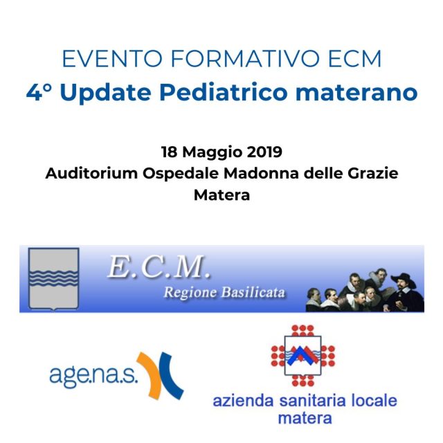 EVENTO FORMATIVO ECM – 4° UPDATE PEDIATRICO MATERANO